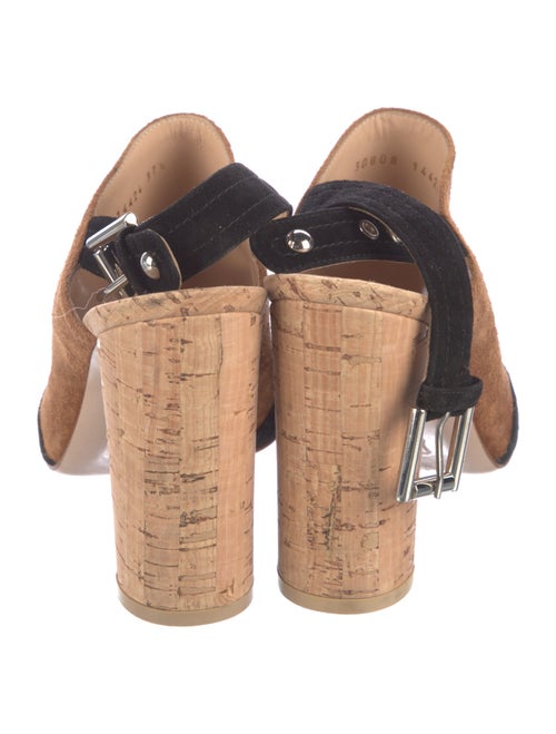 Gianvito Rossi Suede Colorblock Pattern Slingback Pumps