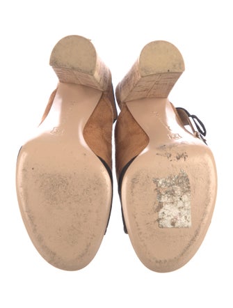 Gianvito Rossi Suede Colorblock Pattern Slingback Pumps