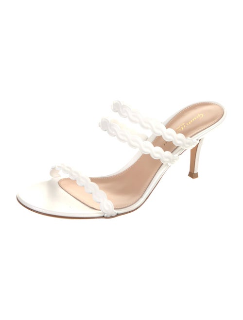 Gianvito Rossi Leather Colorblock Pattern Slides