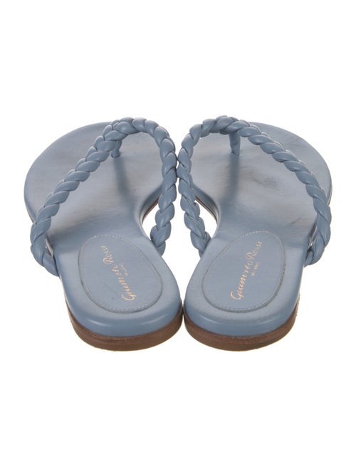 Gianvito Rossi Leather Braided Accents Flip Flops