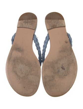 Gianvito Rossi Leather Braided Accents Flip Flops