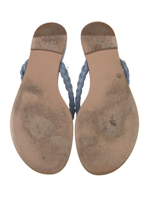 Gianvito Rossi Leather Braided Accents Flip Flops