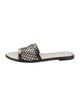 Gianvito Rossi Leather Mesh Accents Slides