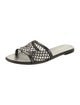 Gianvito Rossi Leather Mesh Accents Slides