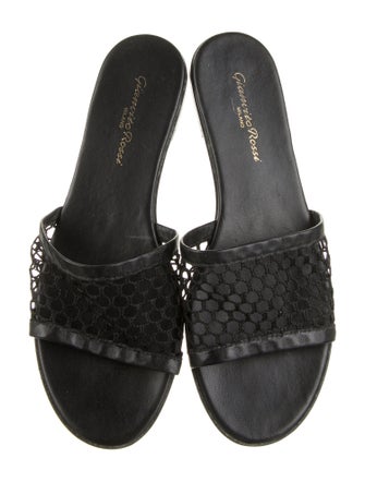 Gianvito Rossi Leather Mesh Accents Slides