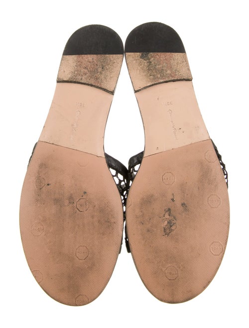 Gianvito Rossi Leather Mesh Accents Slides