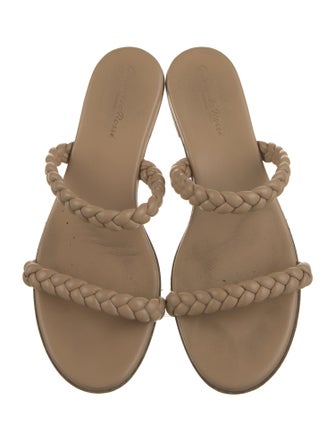 Gianvito Rossi Leather Braided Accents Slides
