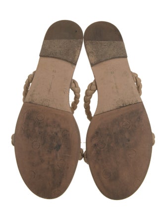 Gianvito Rossi Leather Braided Accents Slides