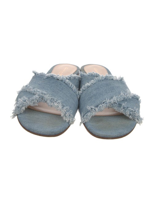 Gianvito Rossi Denim Colorblock Pattern Slides