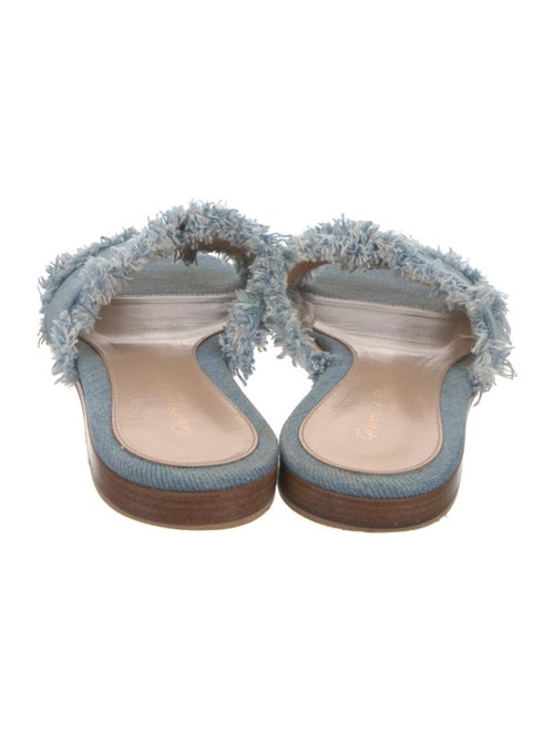 Gianvito Rossi Denim Colorblock Pattern Slides