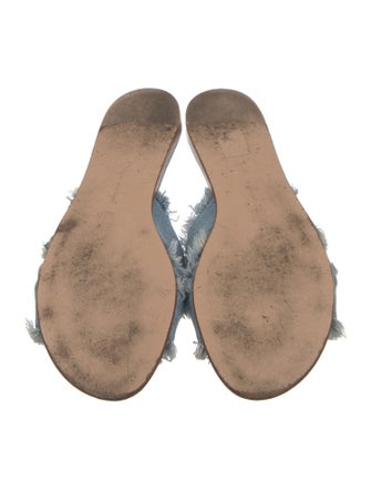 Gianvito Rossi Denim Colorblock Pattern Slides