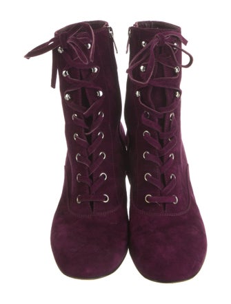 Gianvito Rossi Suede Lace-Up Boots
