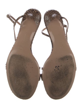 Gianvito Rossi Snakeskin Animal Print Slingback Sandals
