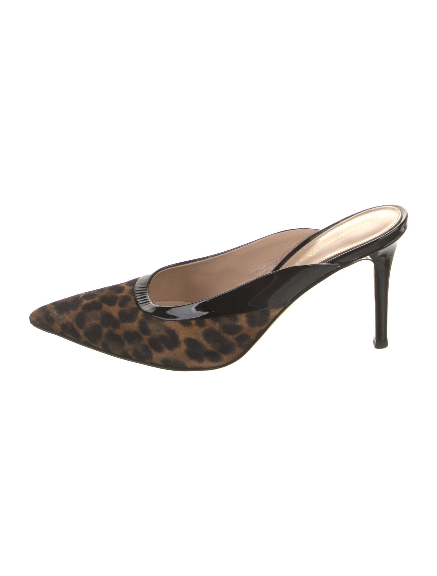 Gianvito Rossi Suede Animal Print Mules