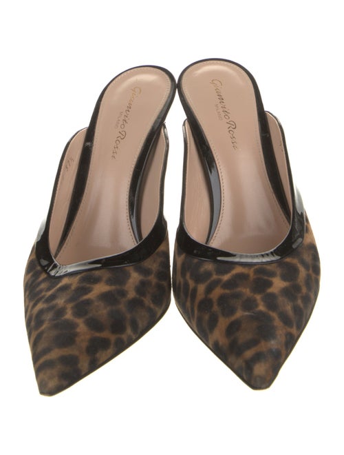 Gianvito Rossi Suede Animal Print Mules