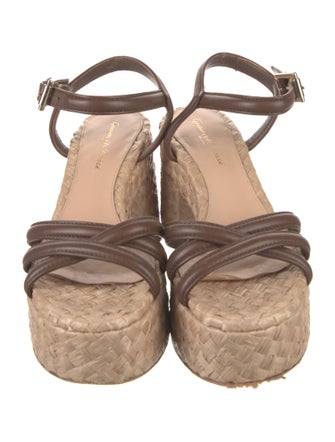 Gianvito Rossi Leather Colorblock Pattern Mules