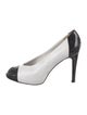 Gianvito Rossi Leather Colorblock Pattern Pumps