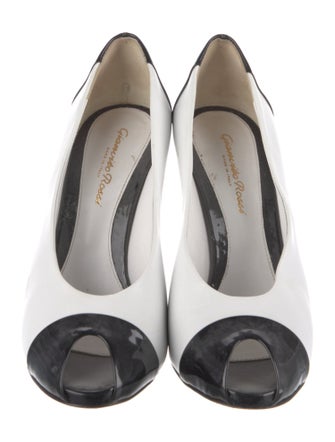 Gianvito Rossi Leather Colorblock Pattern Pumps