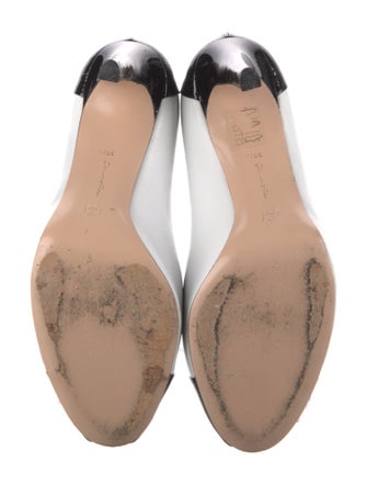 Gianvito Rossi Leather Colorblock Pattern Pumps