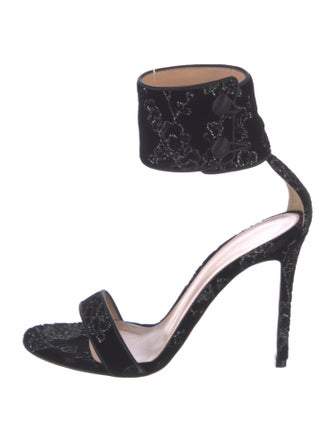 Gianvito Rossi Velvet Printed Sandals