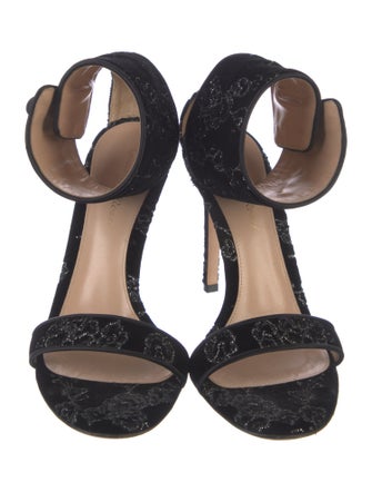 Gianvito Rossi Velvet Printed Sandals