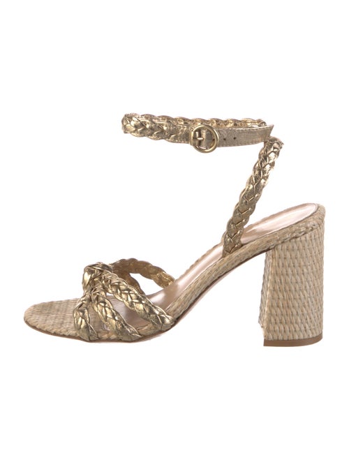 Gianvito Rossi Raffia Braided Accents Sandals