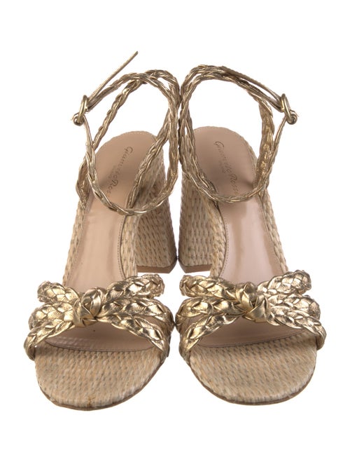 Gianvito Rossi Raffia Braided Accents Sandals