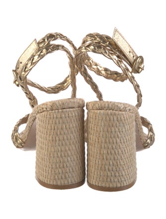 Gianvito Rossi Raffia Braided Accents Sandals