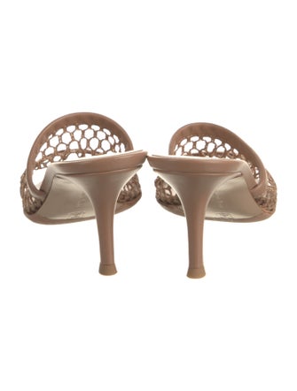 Gianvito Rossi Leather Mesh Accents Slides