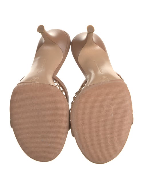 Gianvito Rossi Leather Mesh Accents Slides