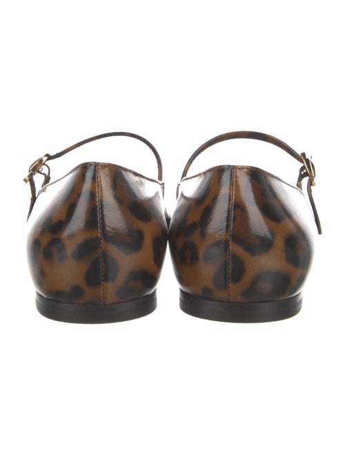 Gianvito Rossi Patent Leather Animal Print Mary Jane Flats