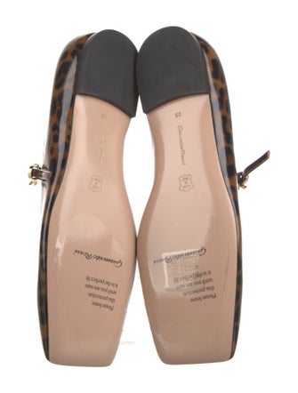 Gianvito Rossi Patent Leather Animal Print Mary Jane Flats