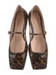 Gianvito Rossi Patent Leather Animal Print Mary Jane Flats