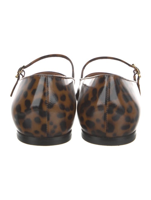 Gianvito Rossi Patent Leather Animal Print Mary Jane Flats