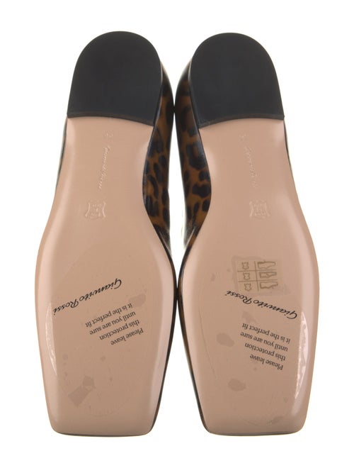 Gianvito Rossi Patent Leather Animal Print Mary Jane Flats