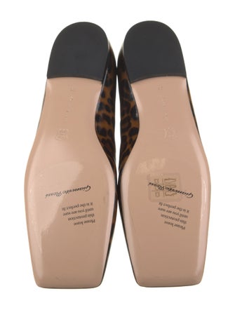 Gianvito Rossi Patent Leather Animal Print Mary Jane Flats