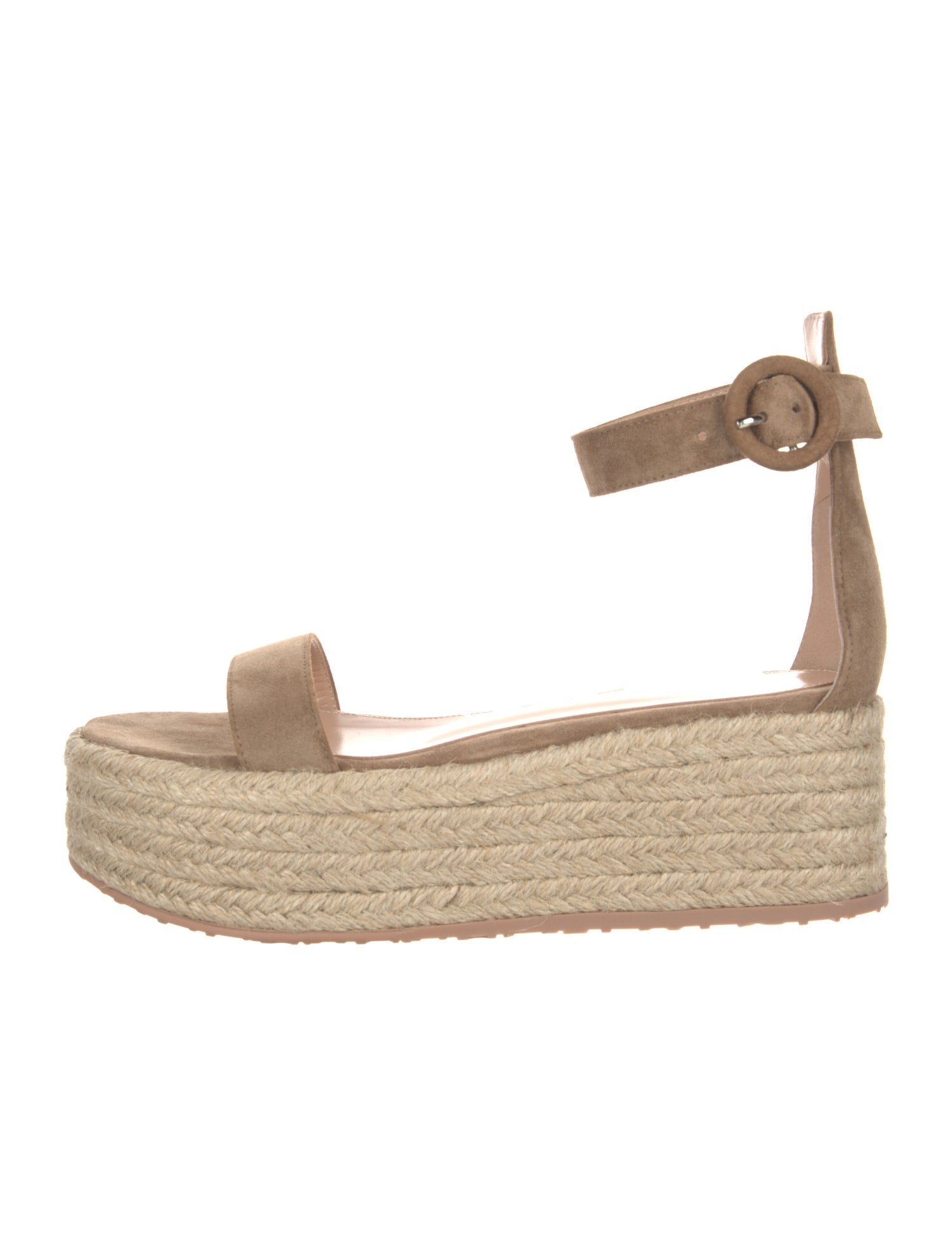 Gianvito Rossi Suede Leather Trim Embellishment Espadrilles