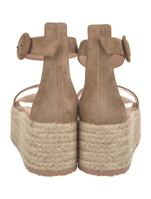 Gianvito Rossi Suede Leather Trim Embellishment Espadrilles