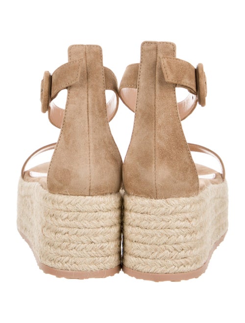 Gianvito Rossi Suede Leather Trim Embellishment Espadrilles