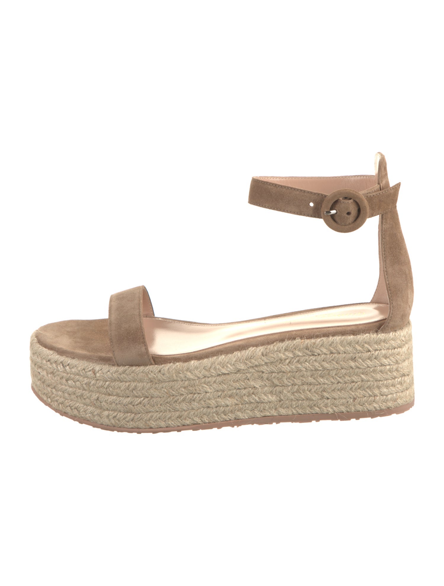 Gianvito Rossi Suede Braided Accents Espadrilles