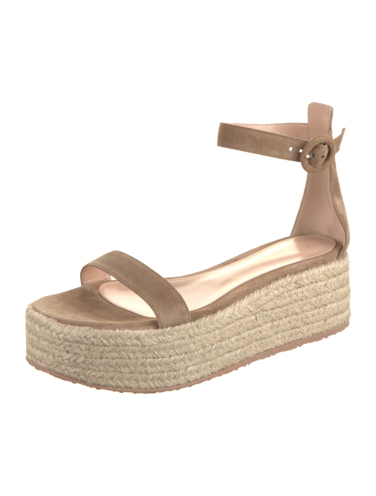 Gianvito Rossi Suede Braided Accents Espadrilles