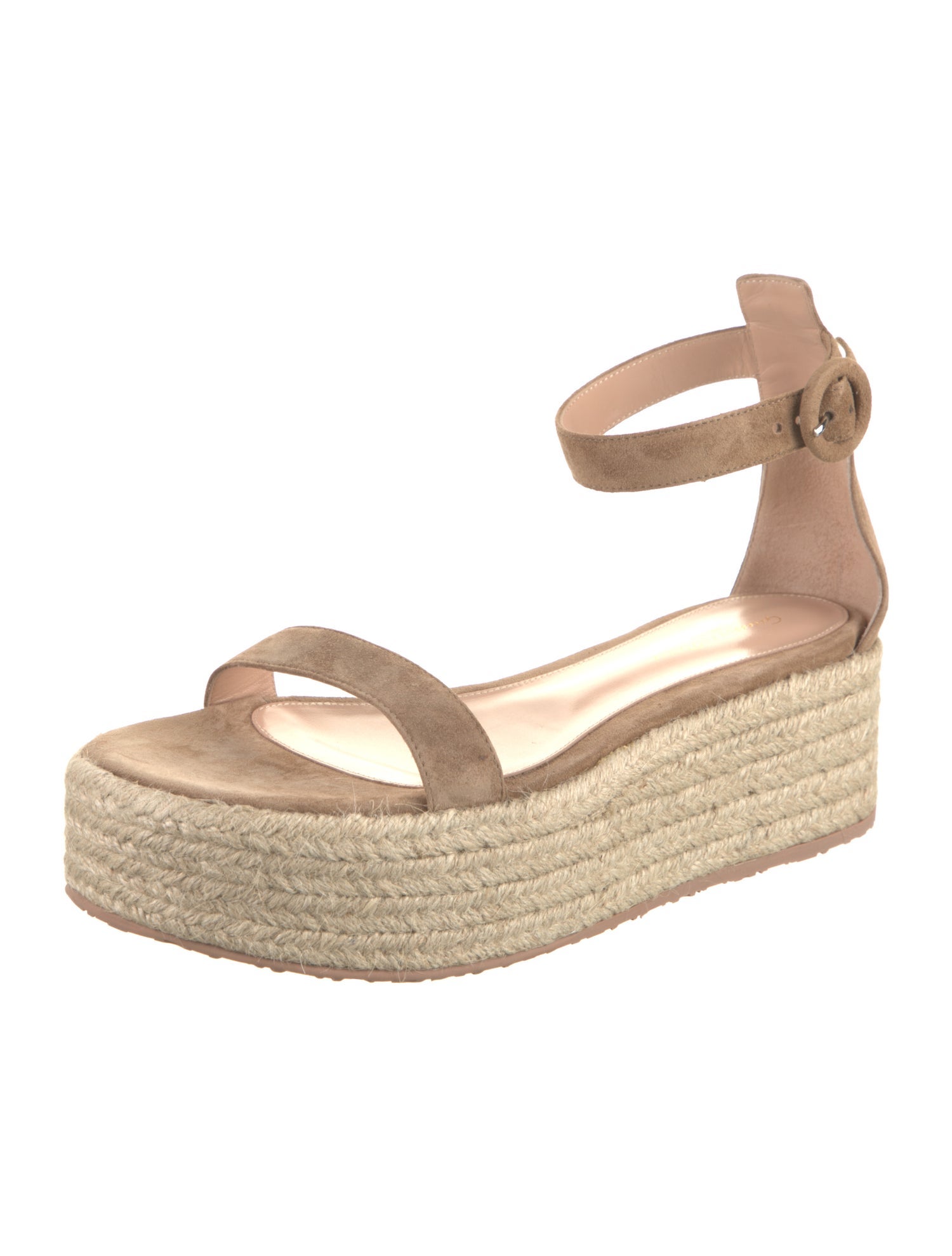 Gianvito Rossi Suede Braided Accents Espadrilles