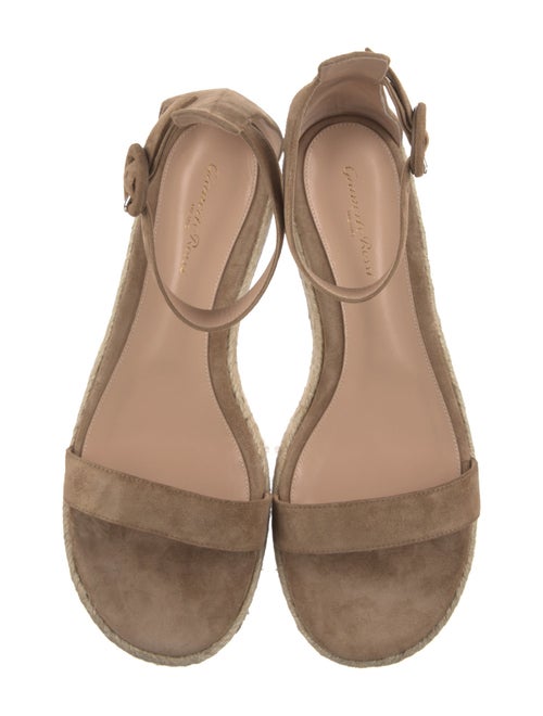 Gianvito Rossi Suede Leather Trim Embellishment Espadrilles