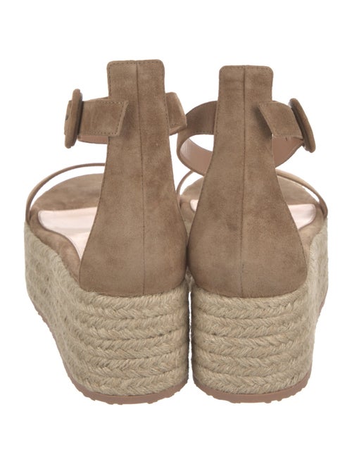 Gianvito Rossi Suede Leather Trim Embellishment Espadrilles