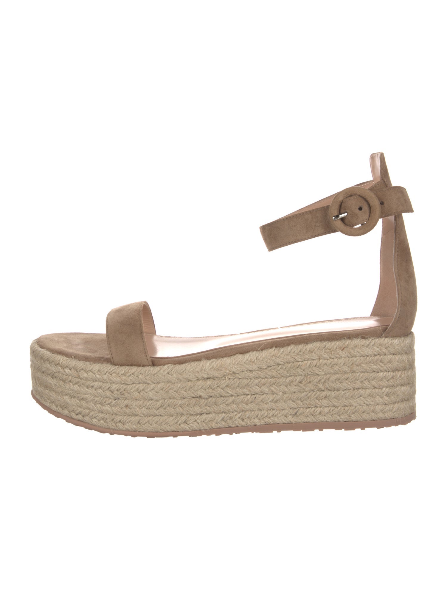 Gianvito Rossi Suede Leather Trim Embellishment Espadrilles