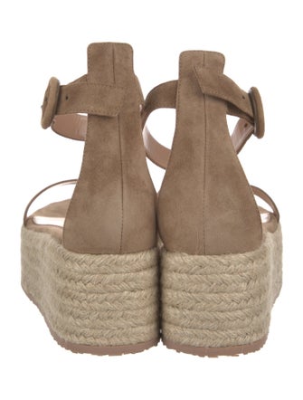 Gianvito Rossi Suede Leather Trim Embellishment Espadrilles