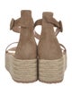 Gianvito Rossi Suede Leather Trim Embellishment Espadrilles