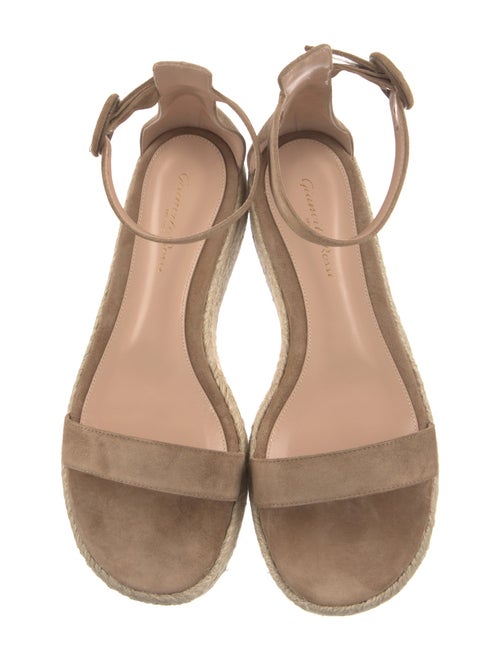 Gianvito Rossi Suede Leather Trim Embellishment Espadrilles