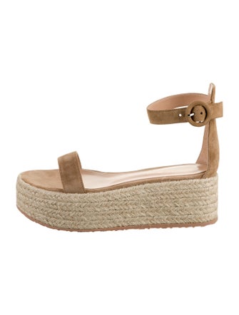 Gianvito Rossi Suede Colorblock Pattern Espadrilles