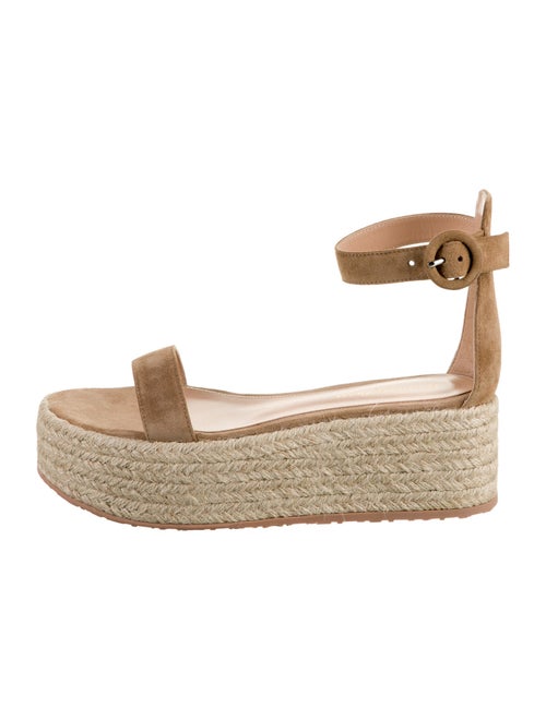Gianvito Rossi Suede Colorblock Pattern Espadrilles